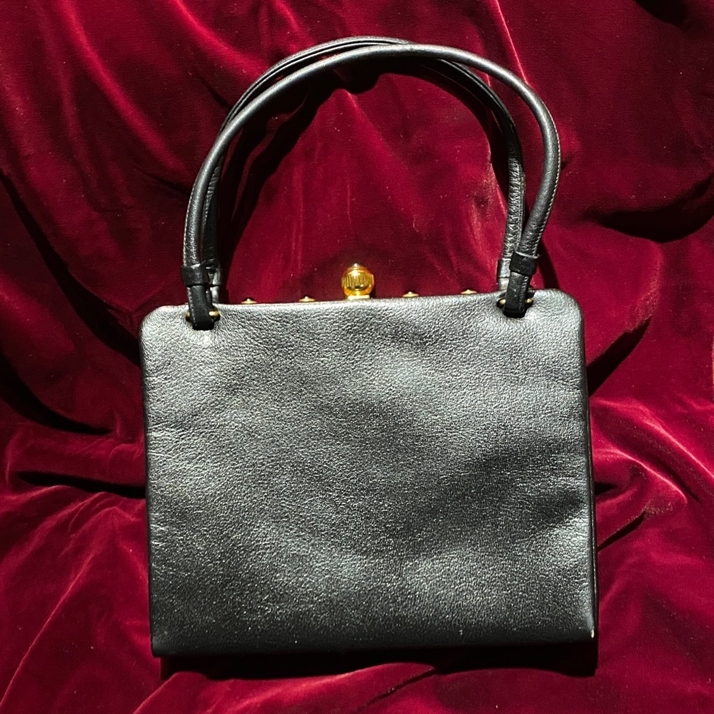 Koret vintage Black Leather Top-Handle Women's Bag